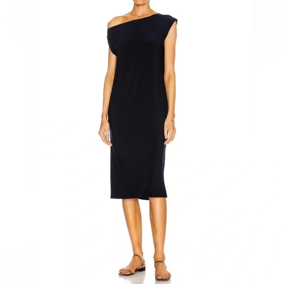 Norma Kamali Drop Shoulder Dress Midnight Blue Medium - Picture 11 of 11